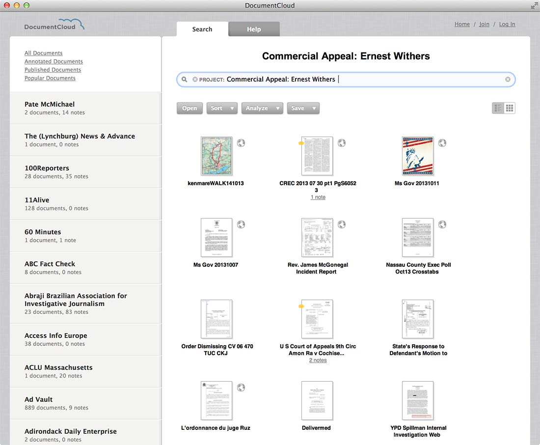 DocumentCloud Workspace